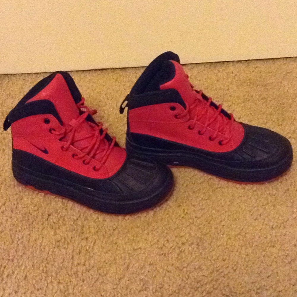 Red and Black Nike Boots 4.5Y